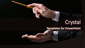  Presentation with conductor - Presentation theme featuring baton on black background background and a wine colored foreground
