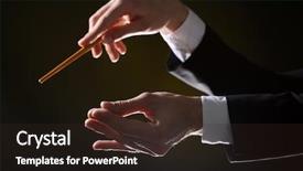  Presentation with conductor - PPT theme consisting of baton on black lightened background background and a wine colored foreground