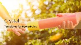  Presentation with sports festival - PPT layouts featuring baton take on relay race background and a yellow colored foreground