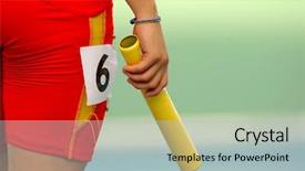  Presentation with baton - PPT layouts enhanced with baton waiting for a relay background and a light blue colored foreground