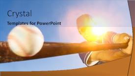  Presentation with baseball - PPT layouts having batter-hitting-baseball-on-sunny background and a teal colored foreground