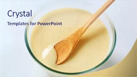  Presentation with spoon - Amazing PPT theme having battered - bowl of raw batter backdrop and a sky blue colored foreground
