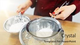  Presentation with cooking chef - Presentation theme featuring battered - cooking food baking and people background and a soft green colored foreground