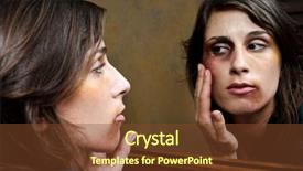  Presentation with battered women - Colorful PPT layouts enhanced with battered woman checks the extent backdrop and a tawny brown colored foreground