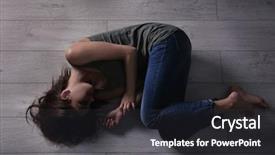 Presentation with young woman diagnosis of sti - Amazing presentation theme having battered young woman lying backdrop and a dark gray colored foreground