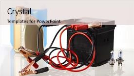  Presentation with auto parts - Colorful PPT theme enhanced with batteries cars - set of auto parts car backdrop and a lemonade colored foreground