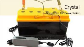  Presentation with cables - Theme with batteries cars - starting the car with cables background and a yellow colored foreground