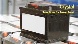  Presentation with components - Slides consisting of batteries in the car components background and a tawny brown colored foreground