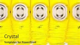  Presentation with batteries - PPT theme featuring batteries-isolated-on-white-background background and a yellow colored foreground