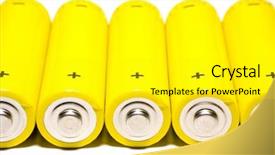  Presentation with batteries - Audience pleasing theme consisting of batteries-isolated-on-white backdrop and a yellow colored foreground