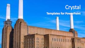 Presentation with station - Colorful slide deck enhanced with battersea power station in london backdrop and a gray colored foreground