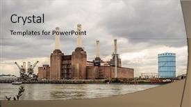  Presentation with old london - Amazing presentation theme having battersea power station in london backdrop and a light gray colored foreground