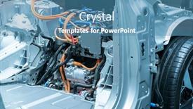  Presentation with electric car battery - Colorful theme enhanced with battery-and-wire-installed backdrop and a teal colored foreground