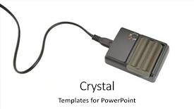  Presentation with battery - Slide set consisting of battery charger charging a camera background and a  colored foreground