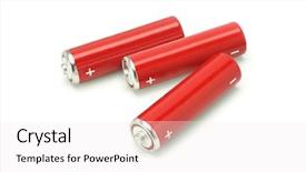  Presentation with batteries - Presentation having battery charging - three red aa size batteries background and a  colored foreground
