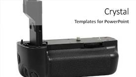  Presentation with cameras - Amazing PPT theme having battery grip for dslr cameras backdrop and a  colored foreground