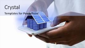  Presentation with battery - Slide deck enhanced with battery house on mobile background and a light blue colored foreground