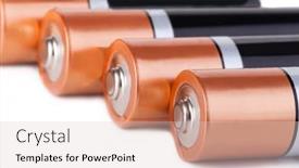  Presentation with battery - Theme consisting of battery isolated on white background background and a lemonade colored foreground