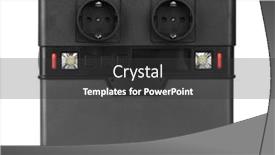  Presentation with battery - PPT theme with battery-power-station-isolated background and a dark gray colored foreground