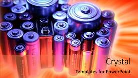  Presentation with battery - Slides featuring battery storage - batteries background and a  colored foreground