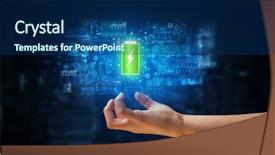  Presentation with battery - Cool new theme with battery with full of energy backdrop and a ocean colored foreground