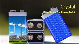  Presentation with resources - PPT theme enhanced with battery-with-solar-panels background and a wine colored foreground