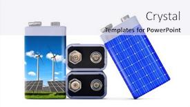  Presentation with resources - Slide deck consisting of battery-with-solar-panels background and a sky blue colored foreground