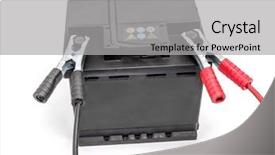  Presentation with cables - Presentation design featuring battery with two jumper cables background and a light gray colored foreground