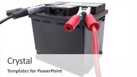  Presentation with battery - Beautiful PPT theme featuring geeky businessman shouting at retro phone on white background backdrop and a light gray colored foreground