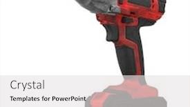  Presentation with battery - Colorful presentation theme enhanced with battery wrench isolated on white background backdrop and a light gray colored foreground