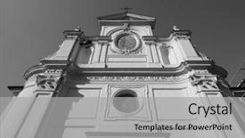  Presentation with black church - Beautiful PPT theme featuring battista john the baptist church backdrop and a light gray colored foreground