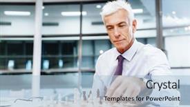  Presentation with chess - PPT layouts having battle mind - businessman in office playing chess background and a  colored foreground