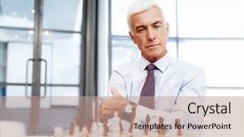  Presentation with chess - Audience pleasing theme consisting of battle mind - businessman in office playing chess backdrop and a coral colored foreground