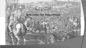  Presentation with battle - PPT theme having battle-of-marciano-in-1554 background and a light gray colored foreground