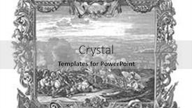  Presentation with battle - Presentation design enhanced with battle-of-ramillies-1706-vintage background and a light gray colored foreground