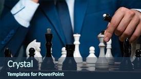  Presentation with strategy plan - Audience pleasing presentation theme consisting of battle plan - businessman playing chess in strategy backdrop and a ocean colored foreground