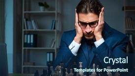  Presentation with strategy - Beautiful presentation theme featuring battle plan - businessman playing chess in strategy backdrop and a  colored foreground
