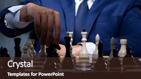  Presentation with strategy - Amazing presentation theme having battle plan - businessman playing chess in strategy backdrop and a  colored foreground