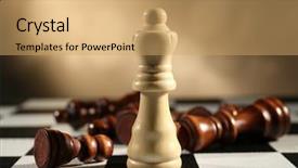  Presentation with chess pieces - Presentation enhanced with battle plan - chess board with chess pieces background and a coral colored foreground