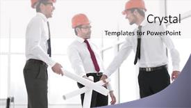  Presentation with designs - Presentation design consisting of battle plan - three architects crossed their designs background and a white colored foreground