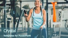  Presentation with strong - Slide set with battle ropes during function background and a ocean colored foreground