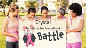  Presentation with pink ribbon breast awareness - Amazing presentation theme having battle text with female likeness backdrop and a lemonade colored foreground