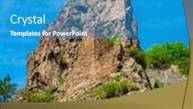  Presentation with battle - Amazing presentation design having battle-tower-of-the-ancient backdrop and a teal colored foreground