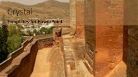  Presentation with granada - Slide deck consisting of battlement-of-alhambra-granada-andalousia background and a coral colored foreground