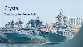  Presentation with military navy - Amazing theme having battleship - russian pacific navy fleet backdrop and a sky blue colored foreground