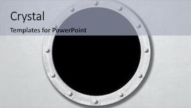  Presentation with battleship - Slide set consisting of battleship - white ship porthole or window background and a light blue colored foreground