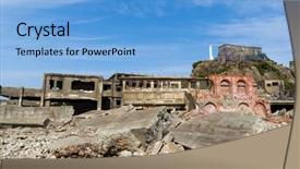  Presentation with battleship - Audience pleasing presentation consisting of battleship island in nagasaki city backdrop and a light blue colored foreground