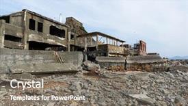  Presentation with battleship - Cool new PPT layouts with battleship island backdrop and a gray colored foreground