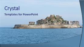  Presentation with battleship - Amazing slide deck having battleship island backdrop and a sky blue colored foreground