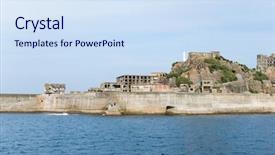  Presentation with battleship - Slides consisting of battleship island background and a sky blue colored foreground